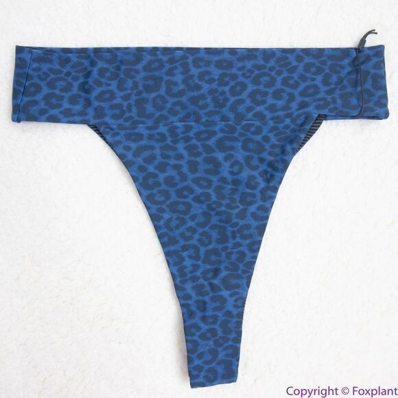 NEW Acacia Mateo bikini bottom leopard animal print blue Amur, M - Picture 6 of 16